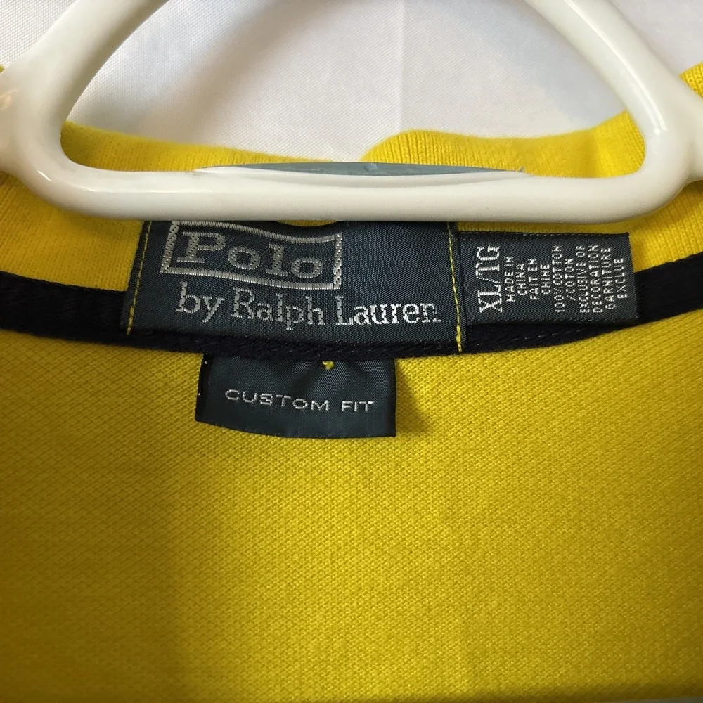 Polo Ralph Lauren RL County Riders & Jockey Club Polo Shirt‎ Yellow #258 Size XL